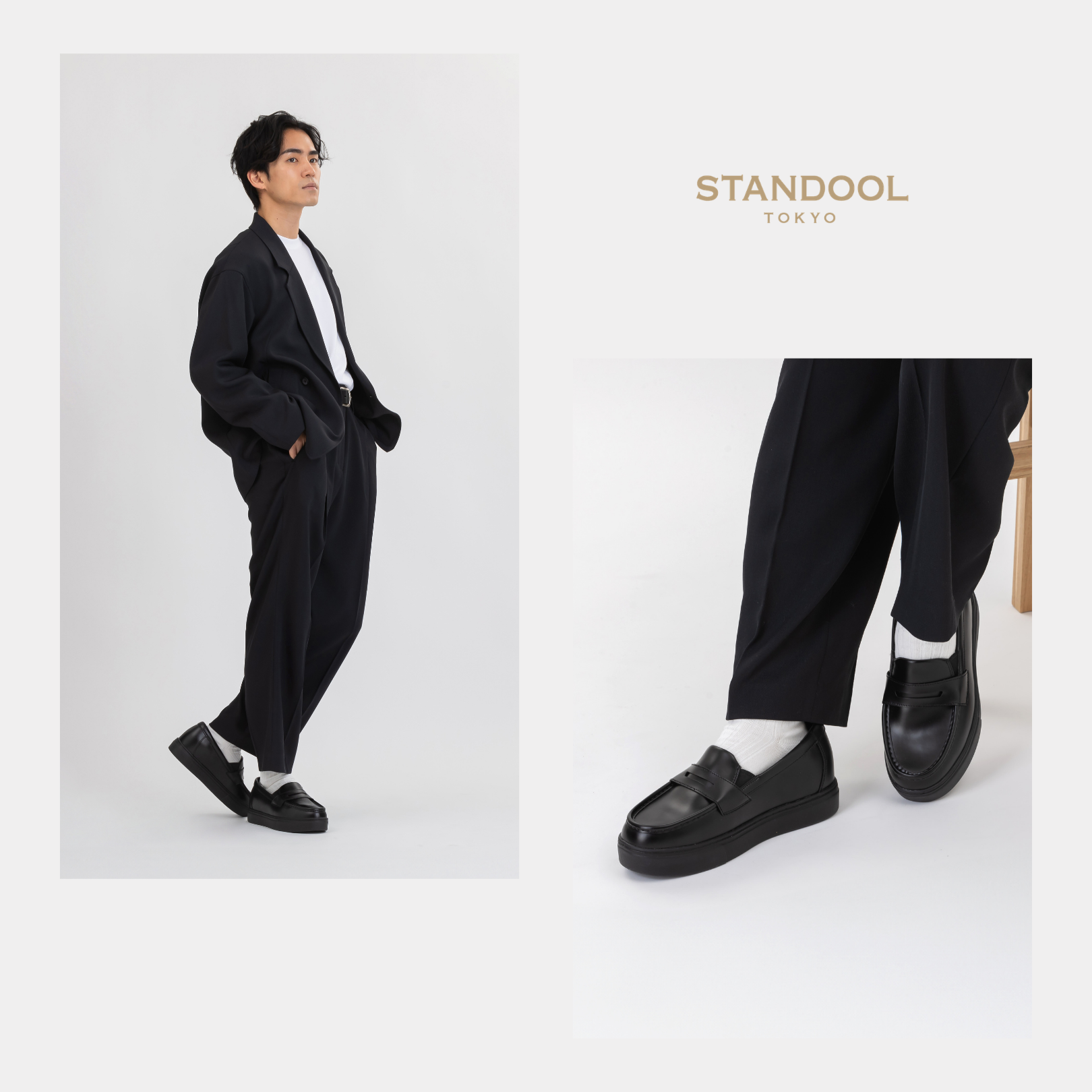 STANDOOL TOKYO｜LIKKE BLACK｜ローファースニーカー｜軽量スタイル