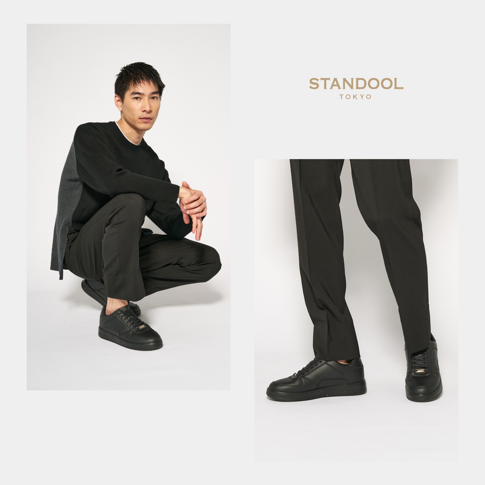 STANDOOL TOKYO|SACAE BLACK|軽量スタイルアップスニーカー|次世代 STANDOOL TOKYO|SACAE BLACK|軽量スタイルアップスニーカー|次世代