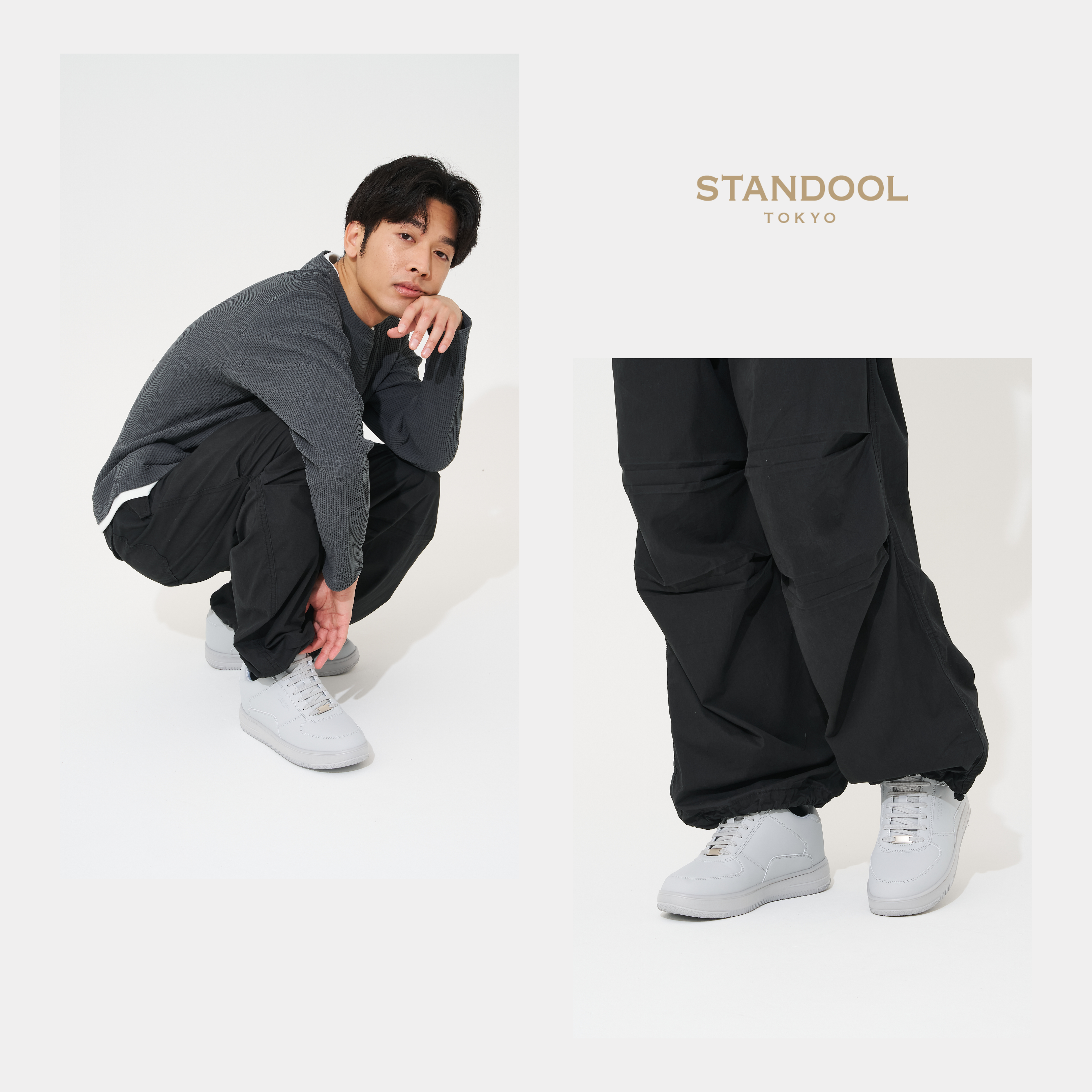 STANDOOL TOKYO|SACAE LIGHT GREY|軽量スタイルアップスニーカー|次 STANDOOL TOKYO|SACAE LIGHT GREY|軽量スタイルアップスニーカー|次
