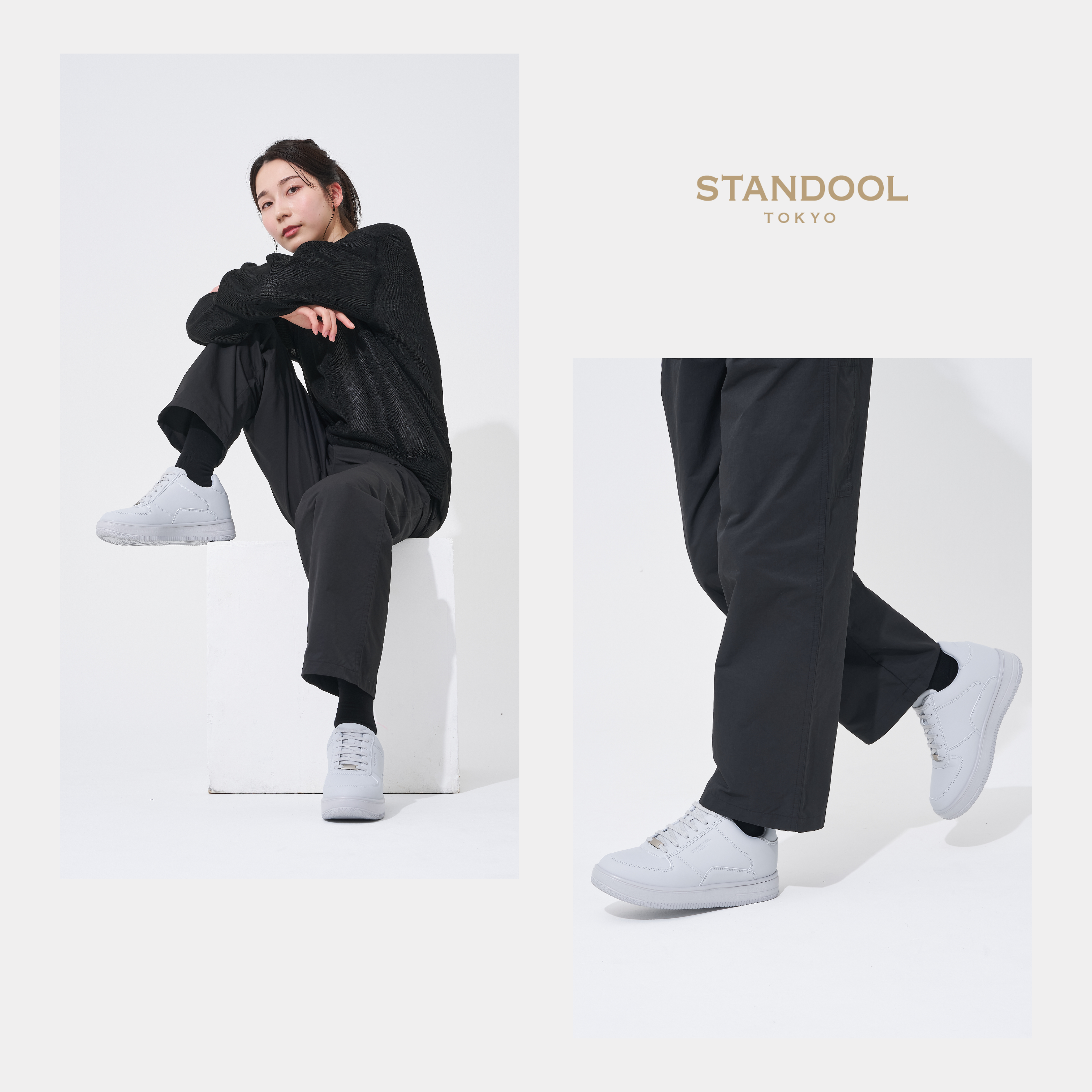 STANDOOL TOKYO|SACAE LIGHT GREY|軽量スタイルアップスニーカー|次 STANDOOL TOKYO|SACAE LIGHT GREY|軽量スタイルアップスニーカー|次
